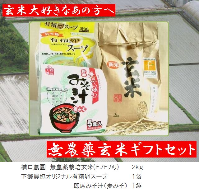 橋口農園無農薬栽培玄米 ギフトセット 玄米大好きなあの方へ お勧めギフト