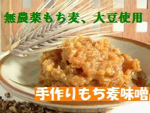 無農薬、自家栽培のもち麦と大豆使用 古賀農園 手作りもち麦みそ!しっかりとコクのある田舎みその味